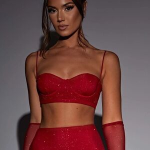 NWT- baby boo Posie Top - Red Sparkle size medium